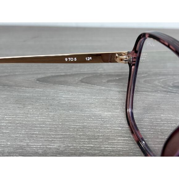 Quay Australia 9 to 5 125 Clear- Purple Tined Lense- Gold Frame Glasses- EUC - Picture 6 of 7